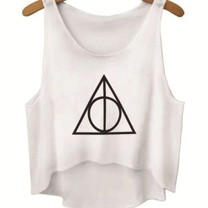 White Harry Potter crop top